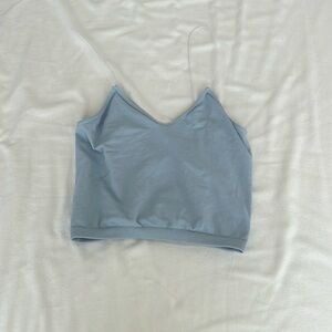cute blue tank, cropped top